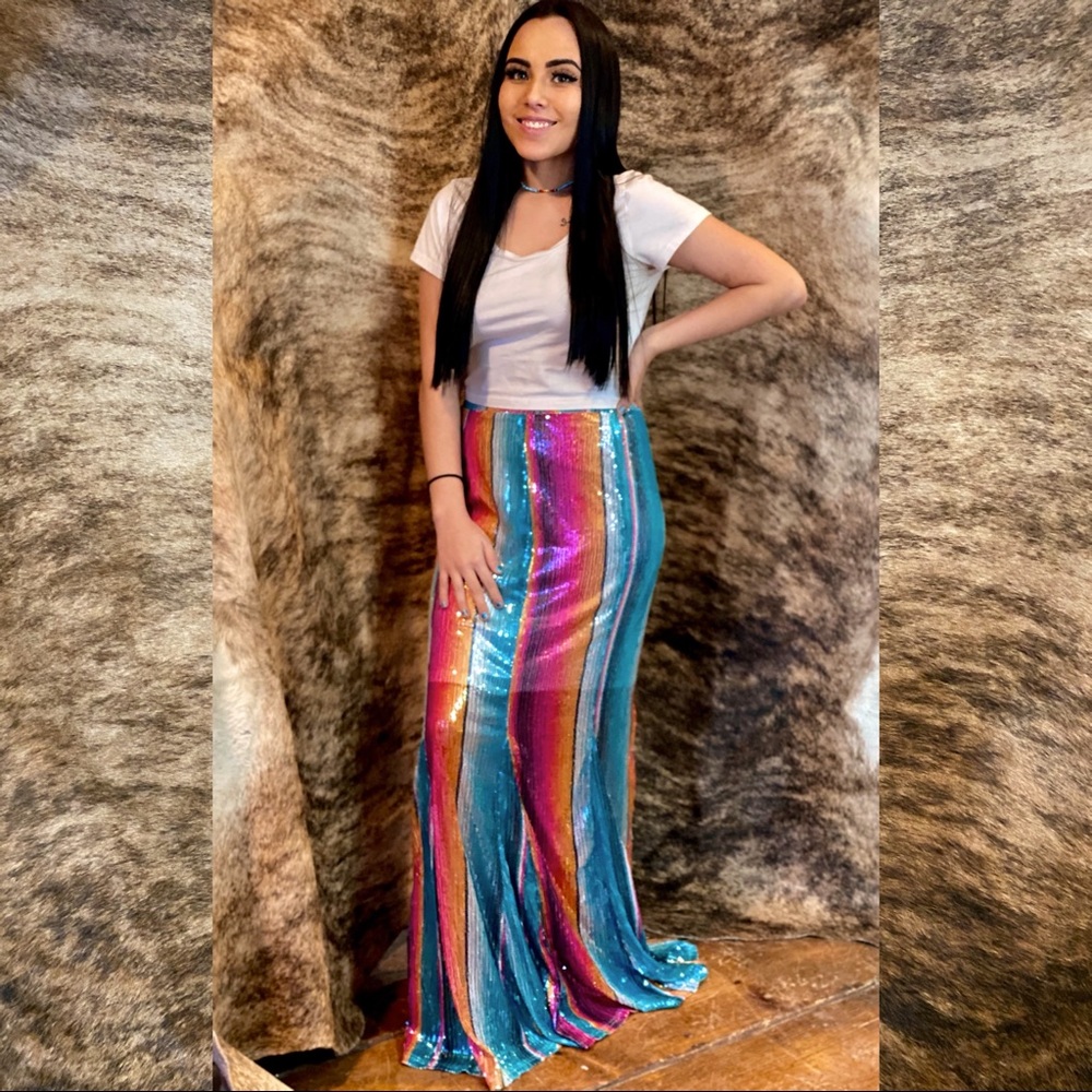 Sequin Serape Skirt - Picture 2 of 11